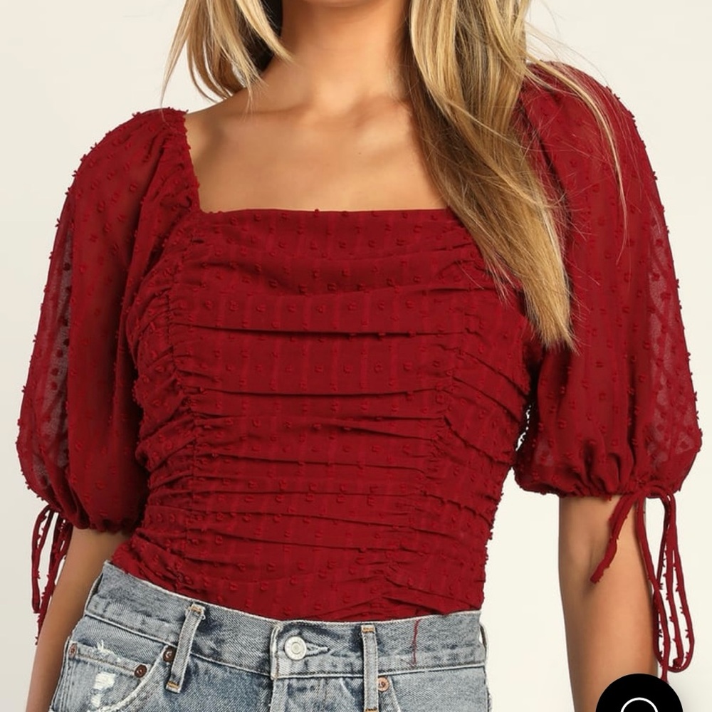 wine colored Lulu’s bodysuit